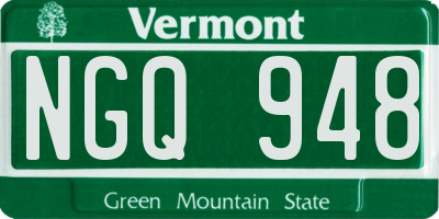 VT license plate NGQ948