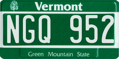 VT license plate NGQ952
