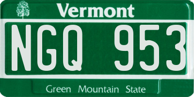 VT license plate NGQ953