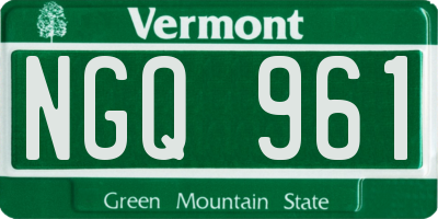 VT license plate NGQ961