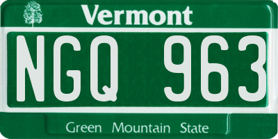 VT license plate NGQ963