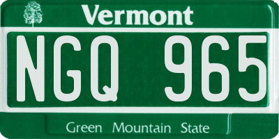 VT license plate NGQ965