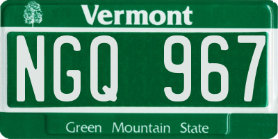 VT license plate NGQ967
