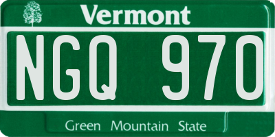 VT license plate NGQ970