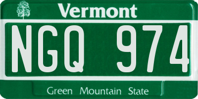 VT license plate NGQ974