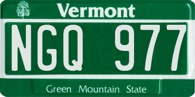 VT license plate NGQ977