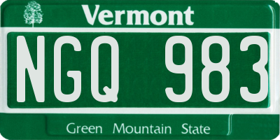 VT license plate NGQ983