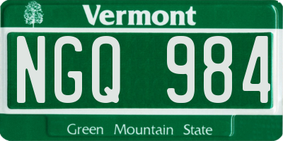 VT license plate NGQ984