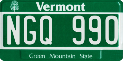 VT license plate NGQ990