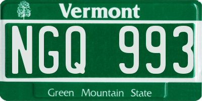 VT license plate NGQ993