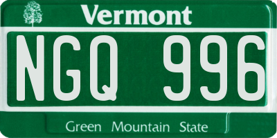 VT license plate NGQ996
