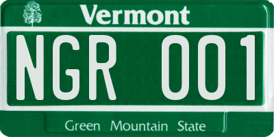 VT license plate NGR001