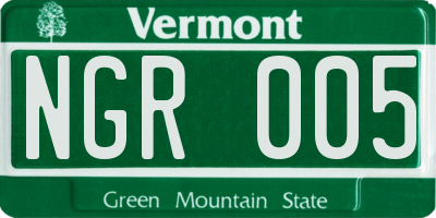 VT license plate NGR005