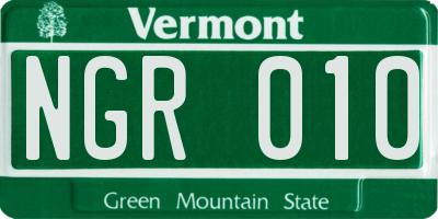 VT license plate NGR010