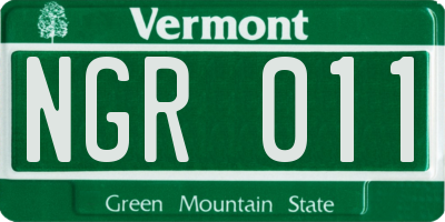 VT license plate NGR011