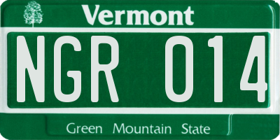 VT license plate NGR014