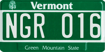 VT license plate NGR016