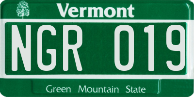 VT license plate NGR019