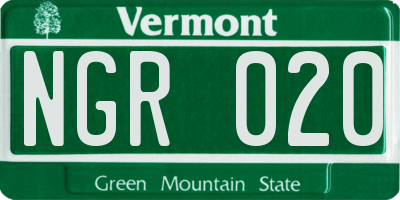 VT license plate NGR020
