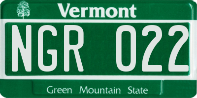 VT license plate NGR022