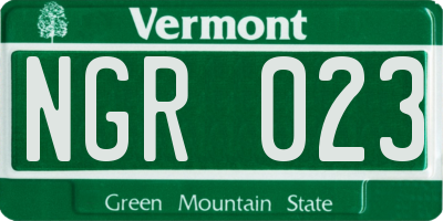 VT license plate NGR023