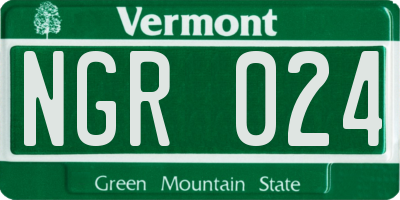 VT license plate NGR024