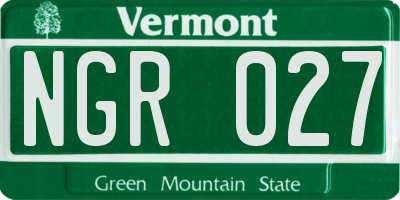 VT license plate NGR027