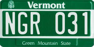 VT license plate NGR031