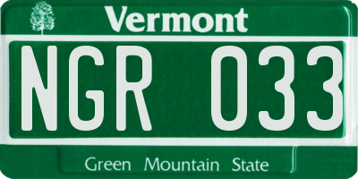 VT license plate NGR033