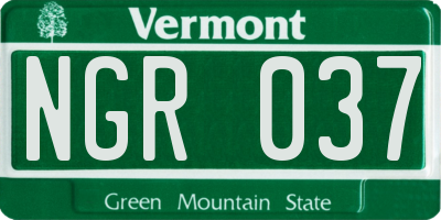 VT license plate NGR037