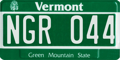 VT license plate NGR044
