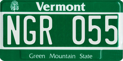 VT license plate NGR055