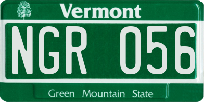 VT license plate NGR056