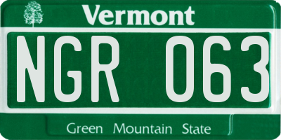 VT license plate NGR063