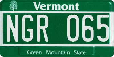 VT license plate NGR065