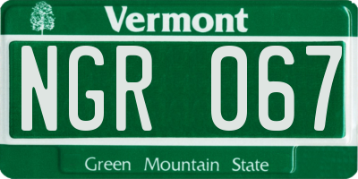 VT license plate NGR067