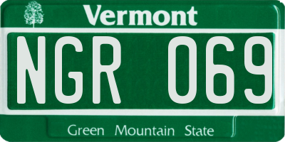 VT license plate NGR069