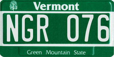 VT license plate NGR076