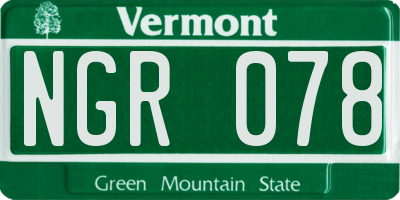 VT license plate NGR078