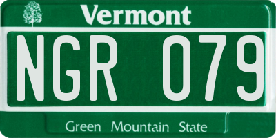 VT license plate NGR079