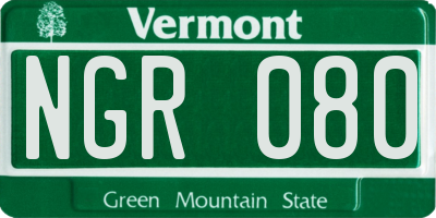 VT license plate NGR080