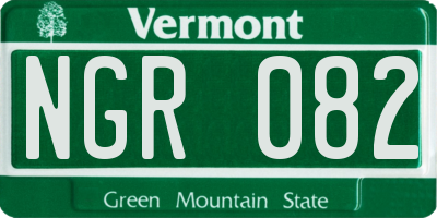VT license plate NGR082