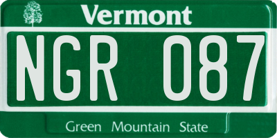 VT license plate NGR087