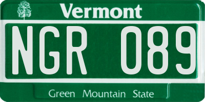 VT license plate NGR089