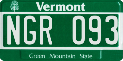VT license plate NGR093