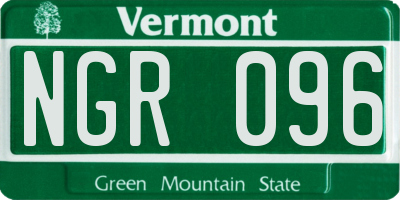 VT license plate NGR096
