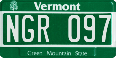 VT license plate NGR097