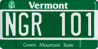 VT license plate NGR101