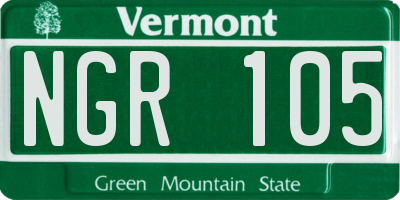 VT license plate NGR105