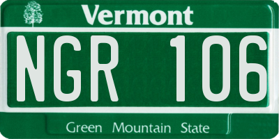 VT license plate NGR106